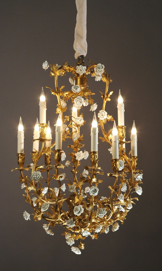 19th Century Flowers Chandelier