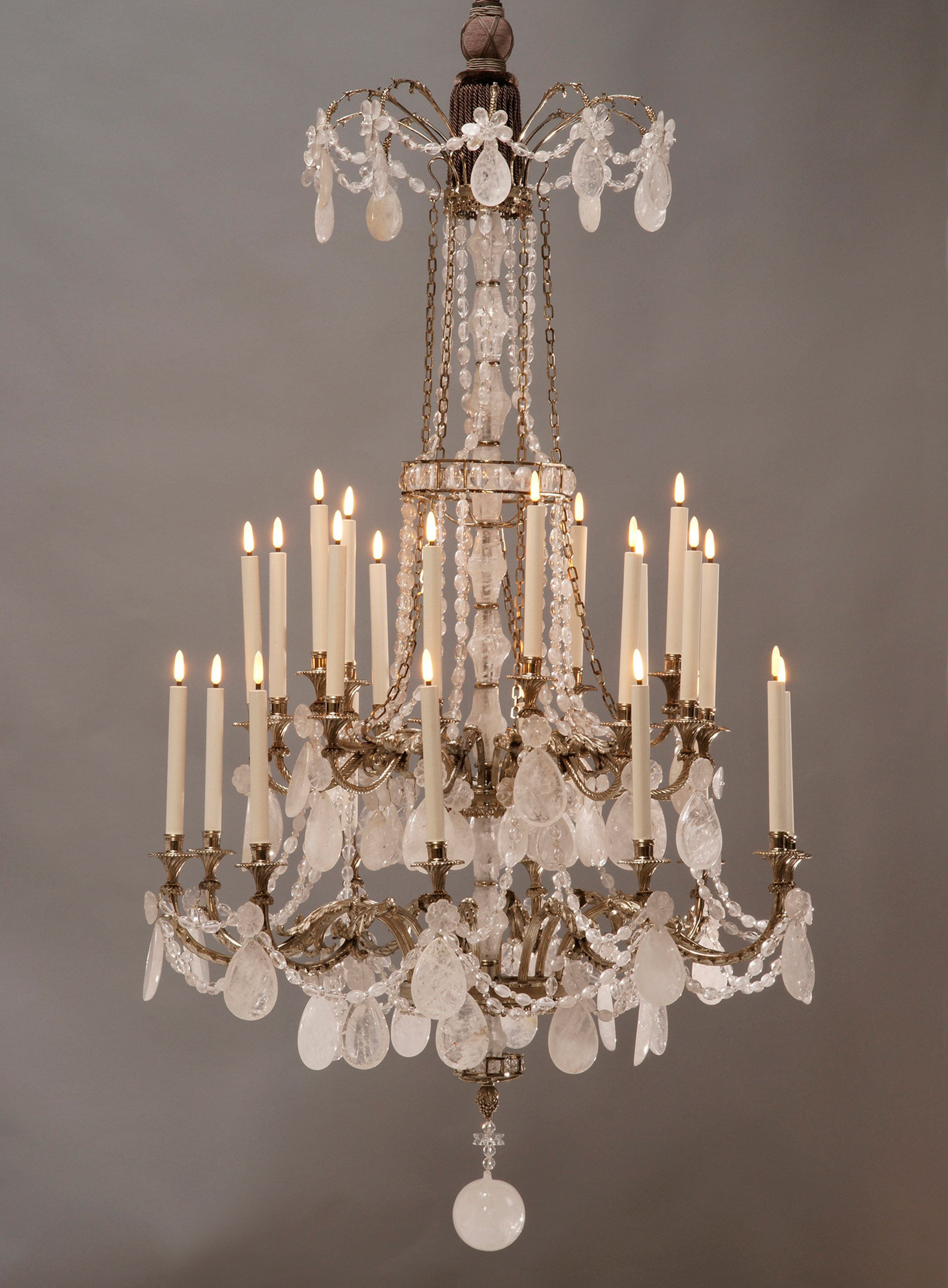 18th Century English Regency Crystal and Brass Chandelier