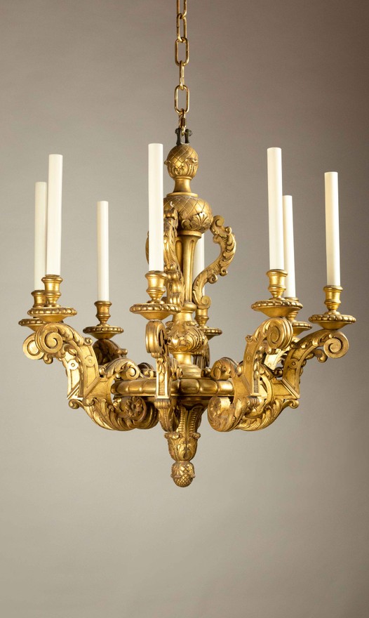 Wood chandelier in Louis XIV style