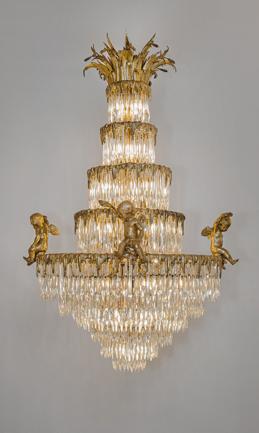 Baccarat Waterfall chandelier with Cherubs