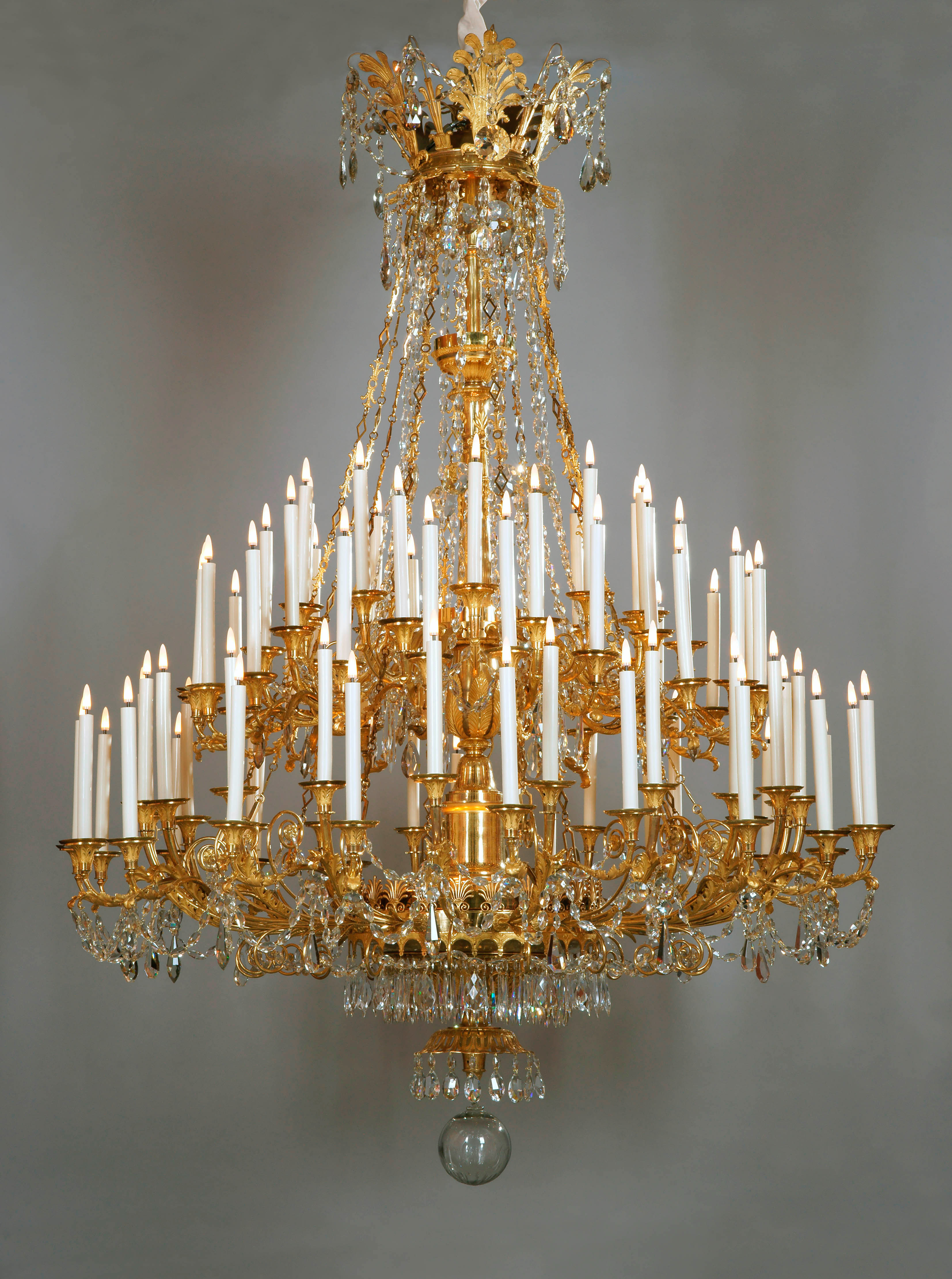 Rome Collection 30 Light Extra Large Brass & Crystal Chandelier