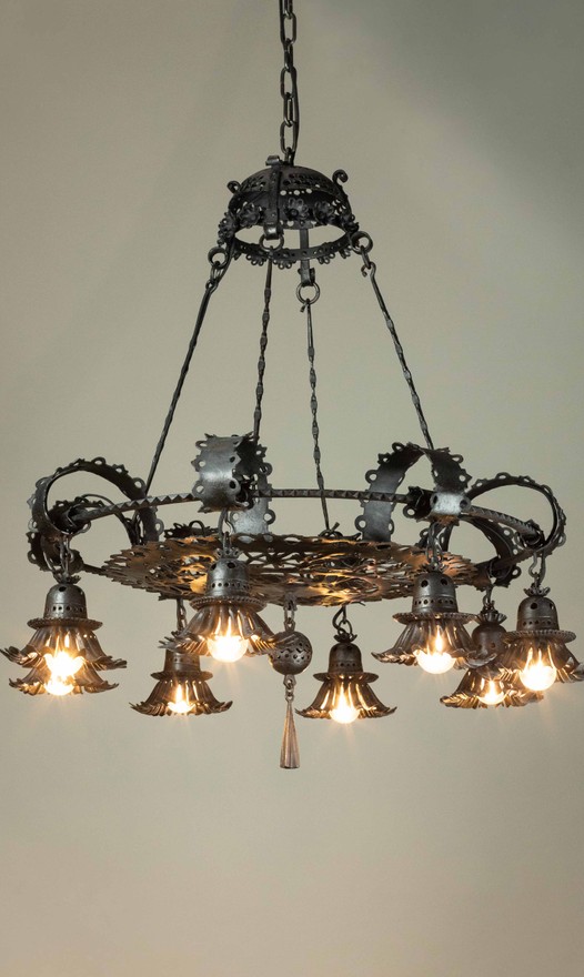 Large Pine cone Chandelier by Mazzucotelli