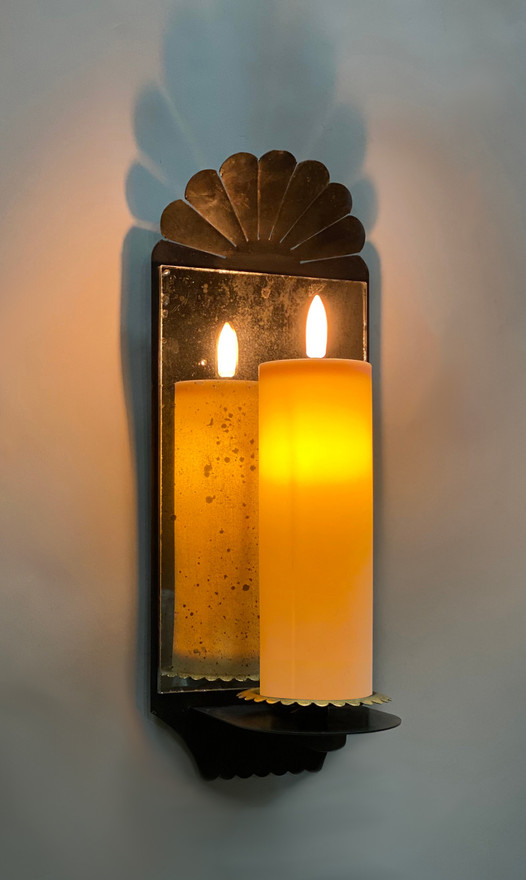 Mirror Applique with Church candle