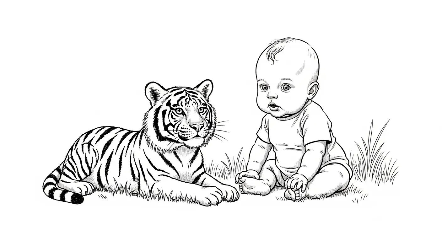 Bébé tigre dessin facile