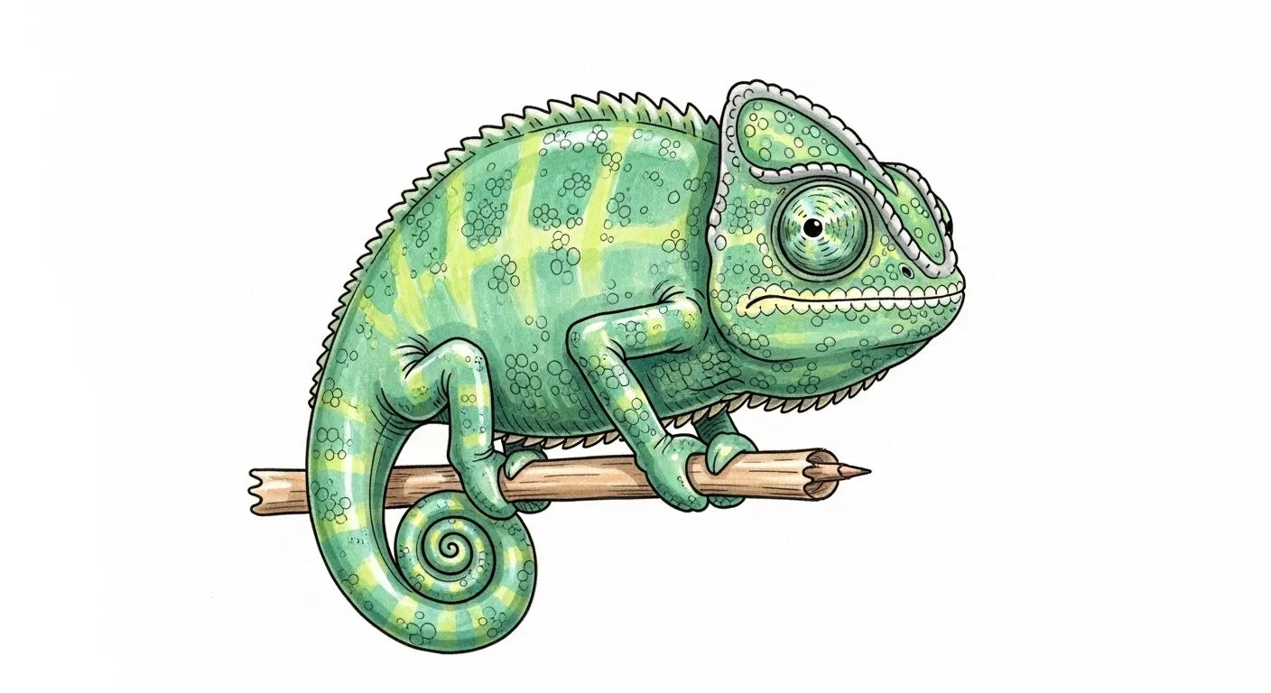 Caméléon dessin réaliste