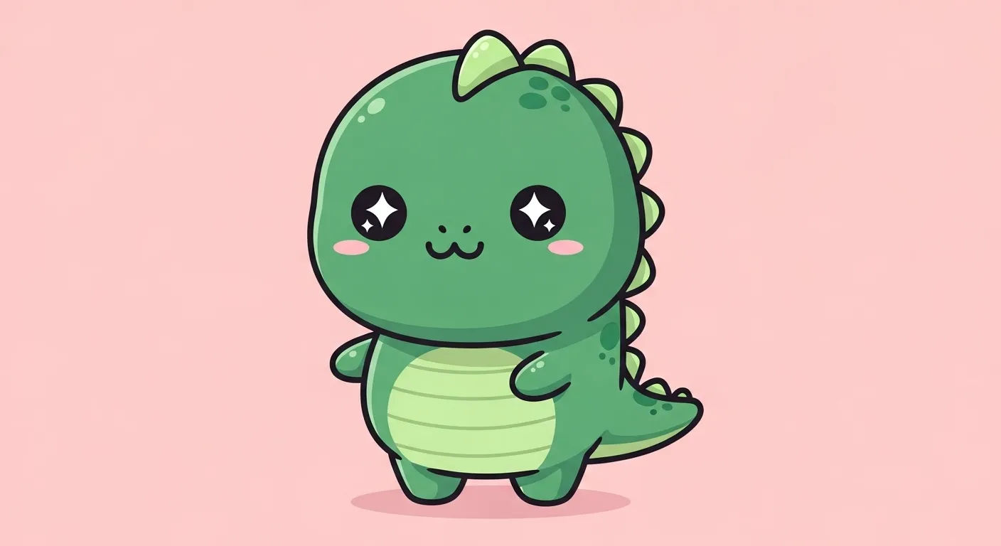 Dessin DINOSAURE FACILE KAWAII Style Adorable