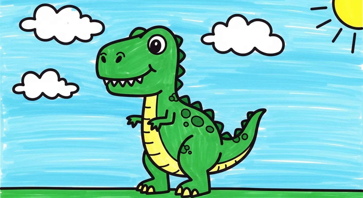 Dessin T Rex facile enfant
