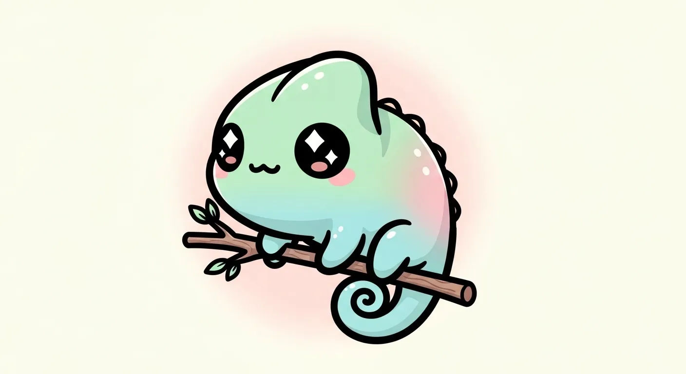 Dessin cameleon kawaii