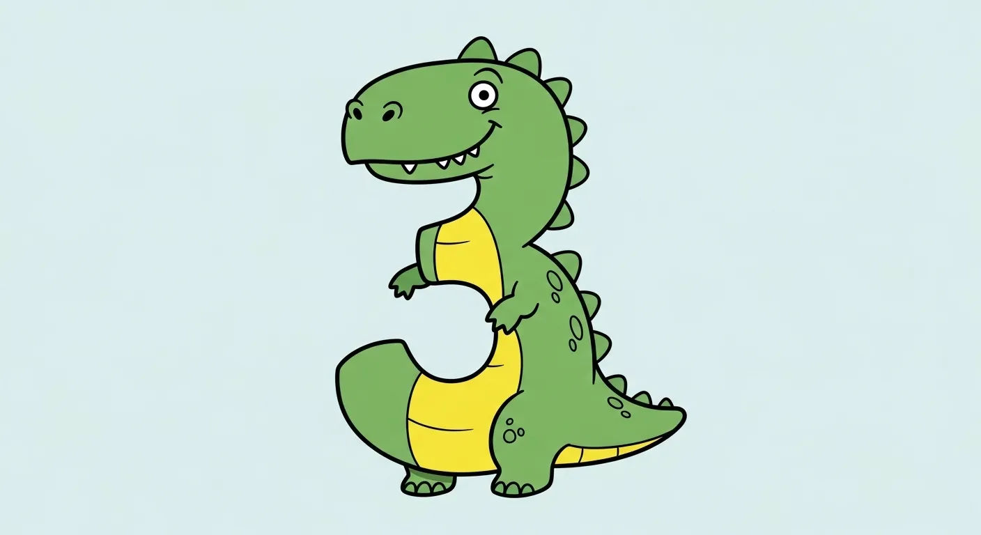 Dessin dinosaure facile avec chiffre