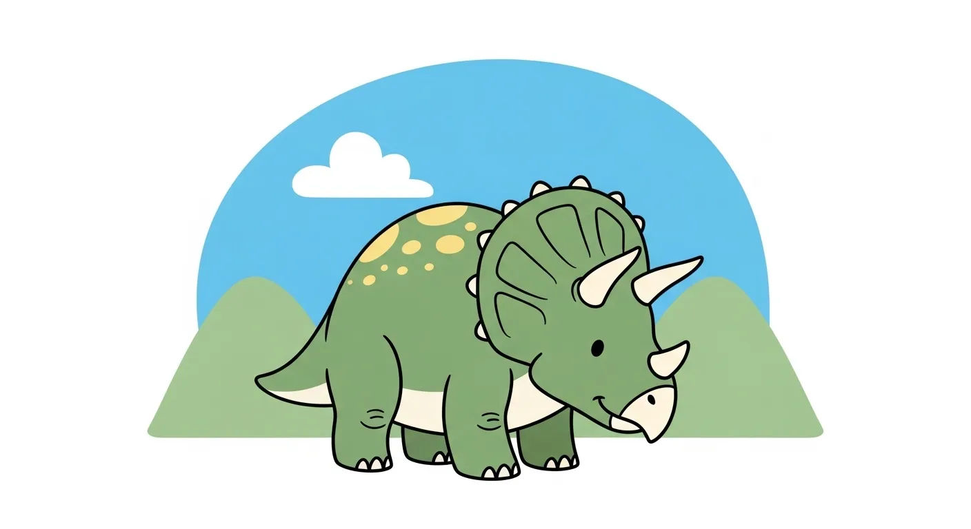 Dessin dinosaure facile tricératops