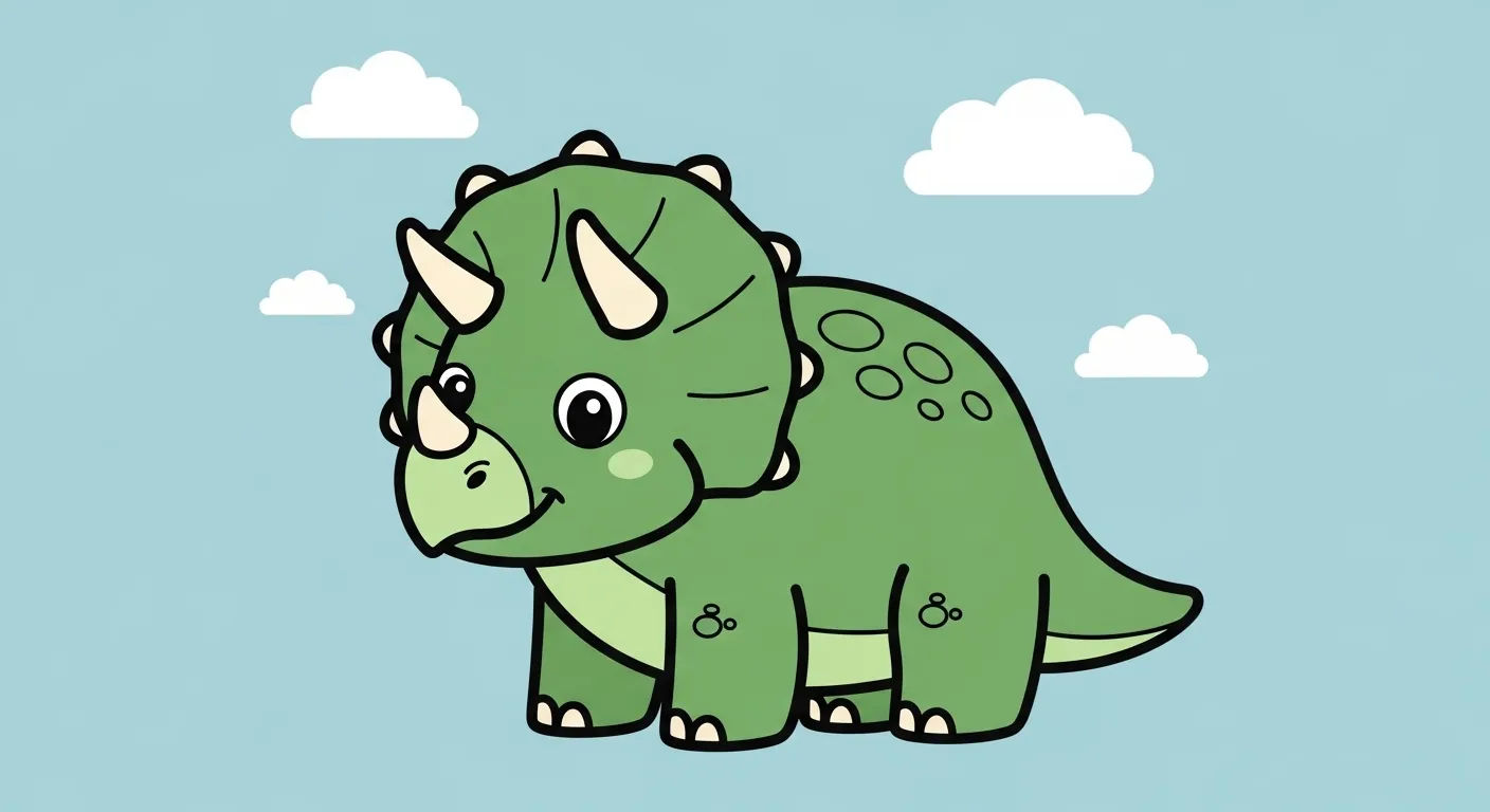 Dessin dinosaure facile tricératops Étapes Claires