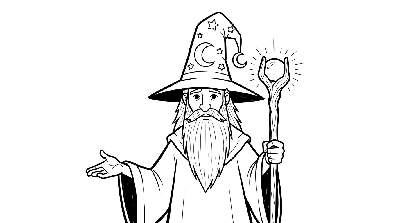 Dessin facile magicien simple