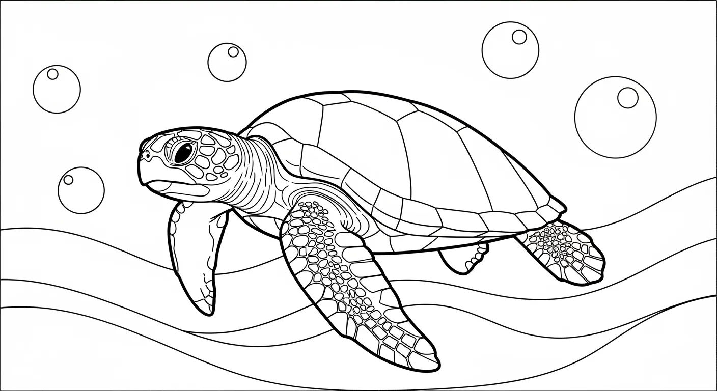 Dessin facile tortue de mer