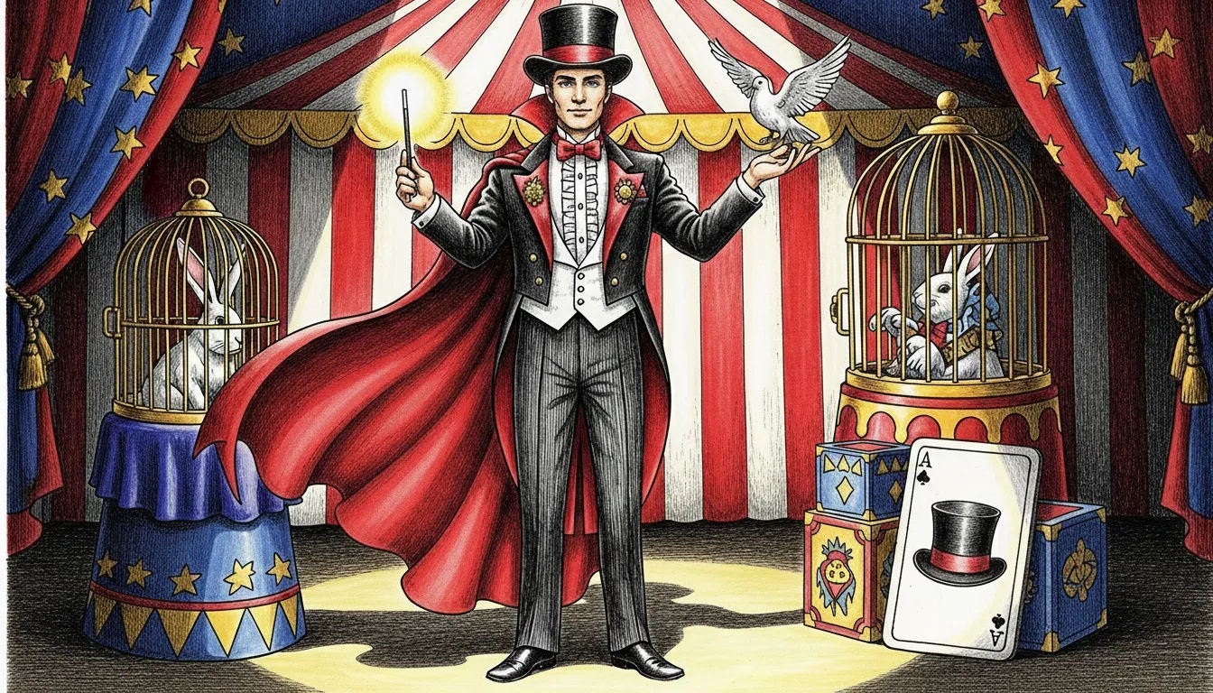 Dessin magicien cirque simple