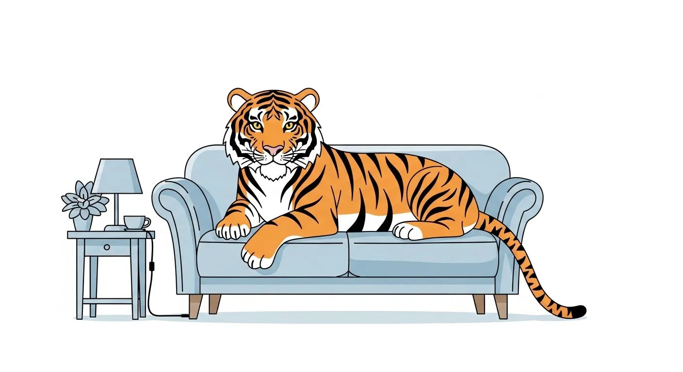 Dessin tigre couché