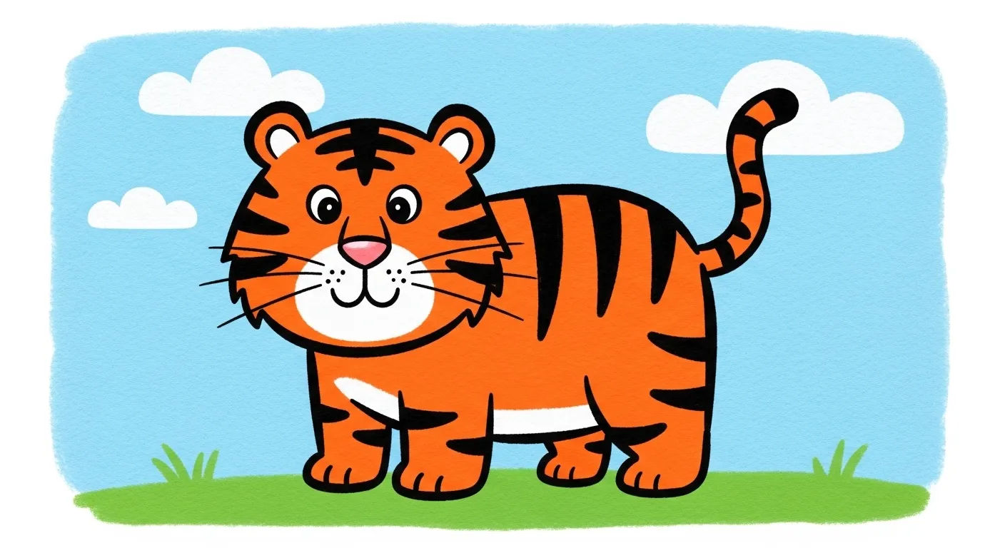 Dessin tigre facile enfant