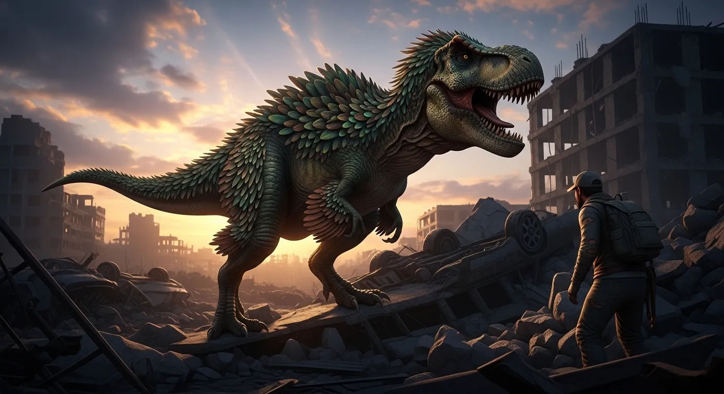 T rex pictures with feathers showing scientific reconstruction