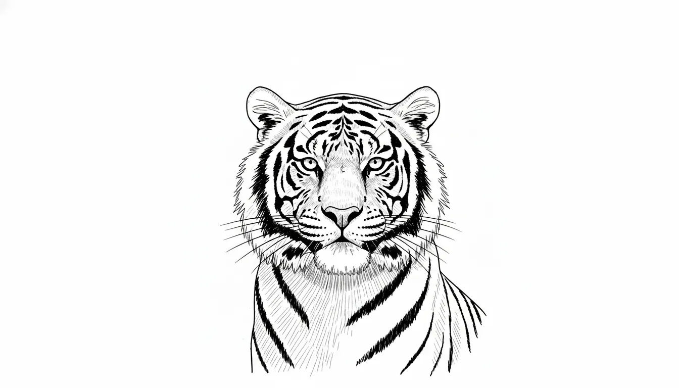Tête de tigre dessin simple