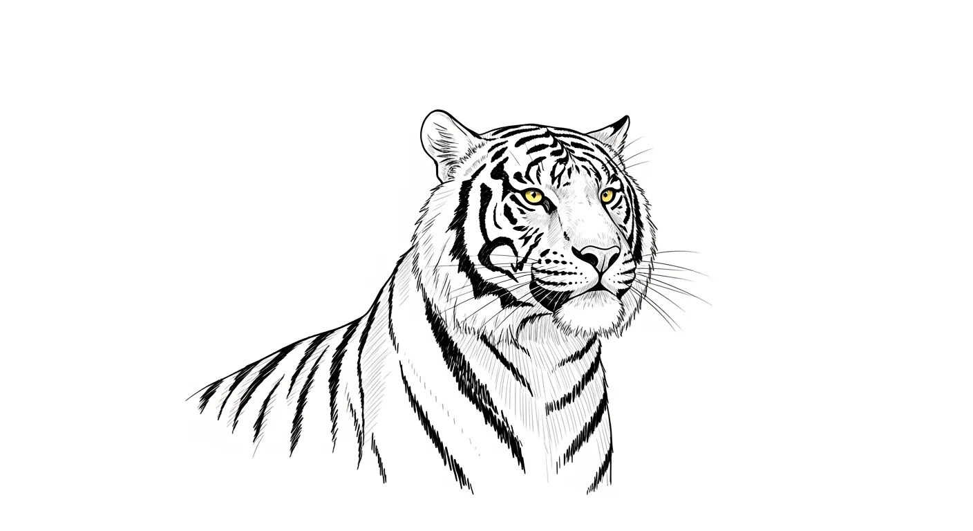 Tete de tigre dessin enfant