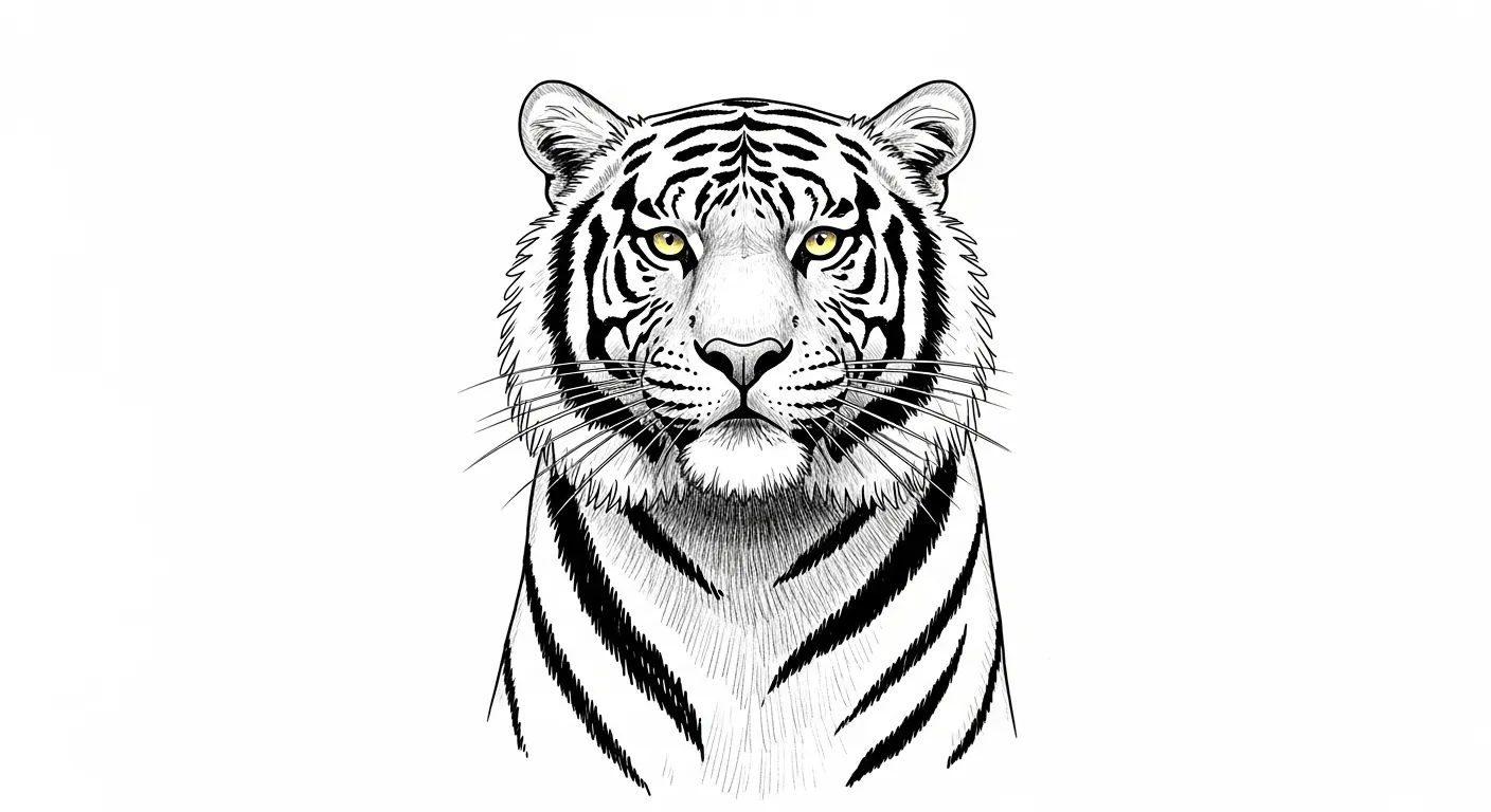 Tete de tigre dessin enfant Style Adorable