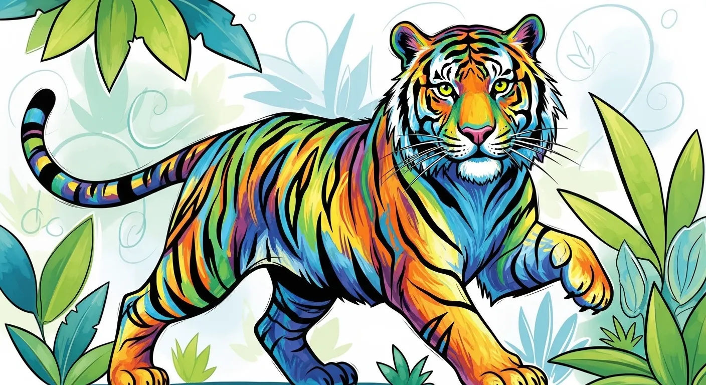 Tigre dessin couleur