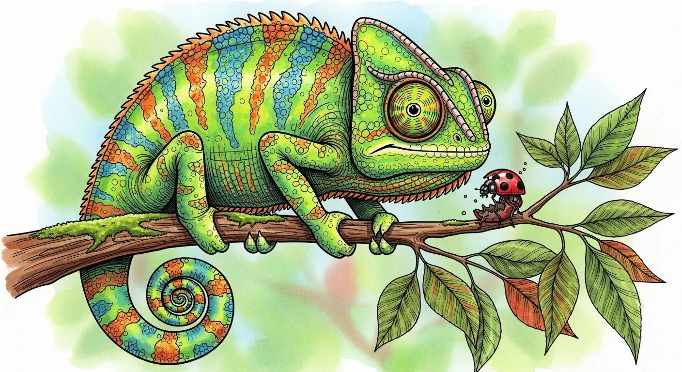 caméléon dessin facile