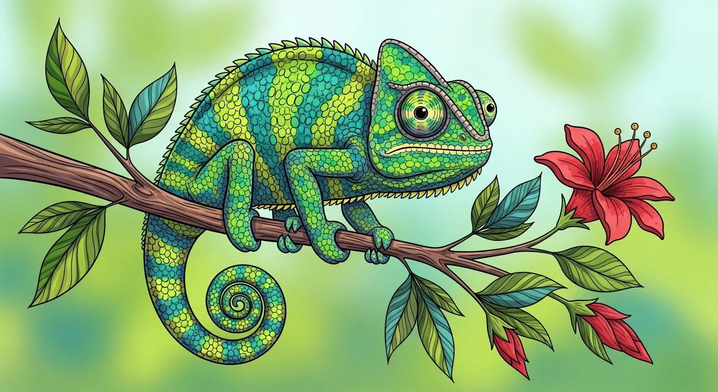 Caméléon Dessin Facile En 4 Étapes