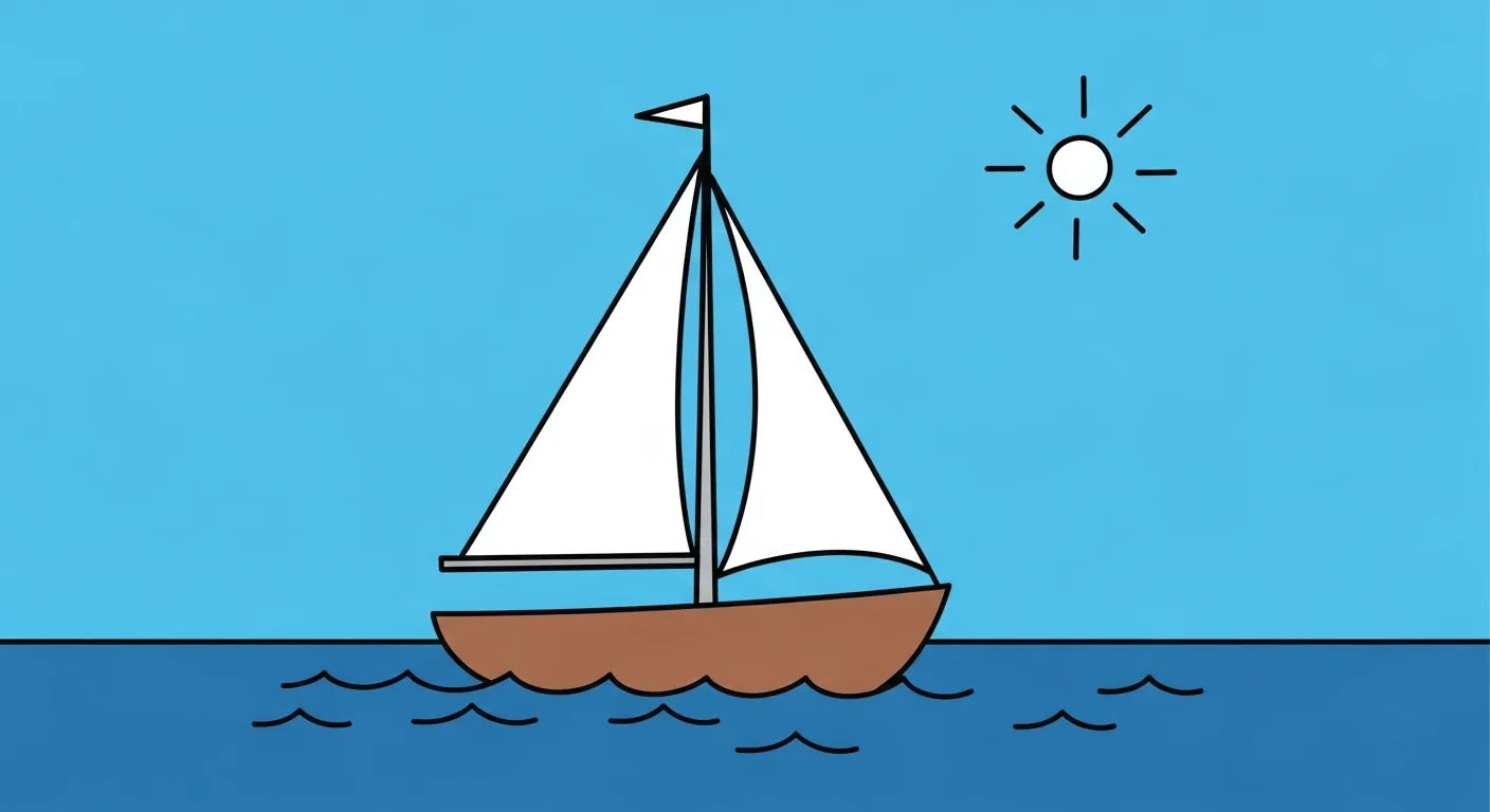 dessin bateau à voile facile