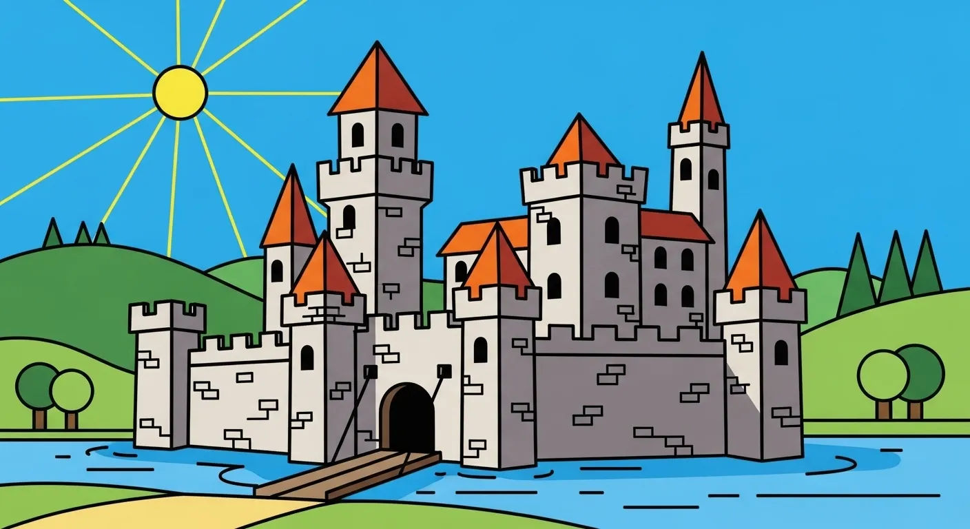 dessin chateau fort facile