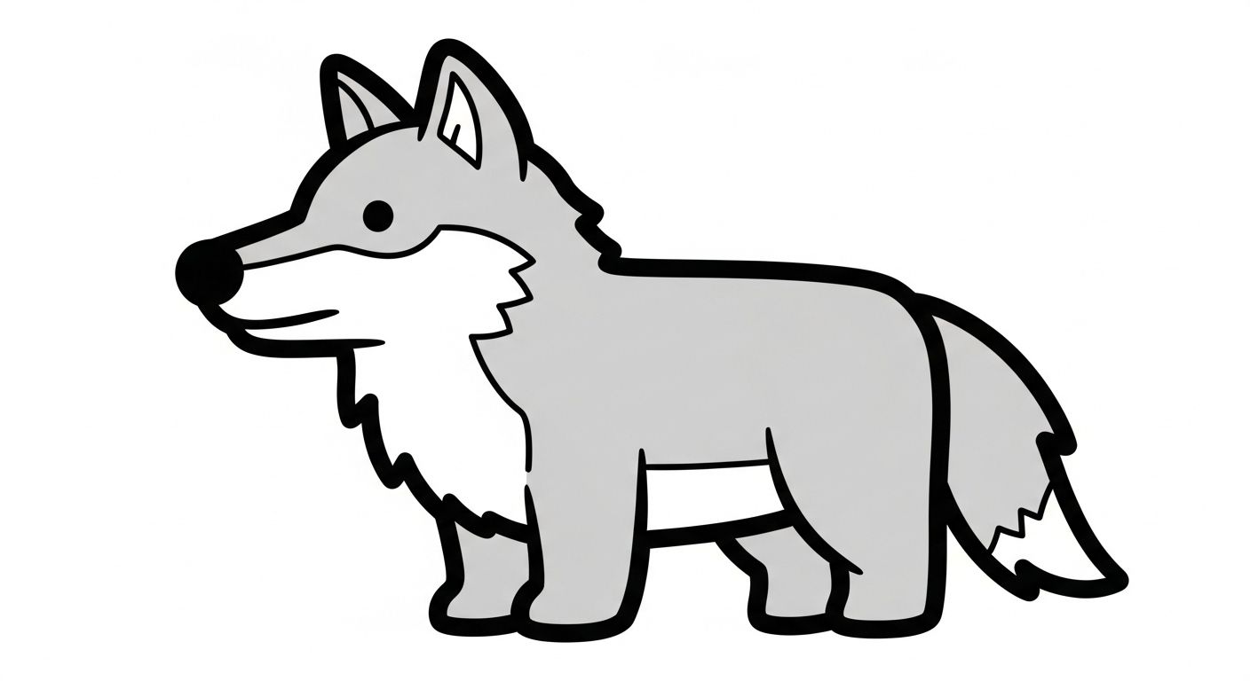 dessin de loup facile