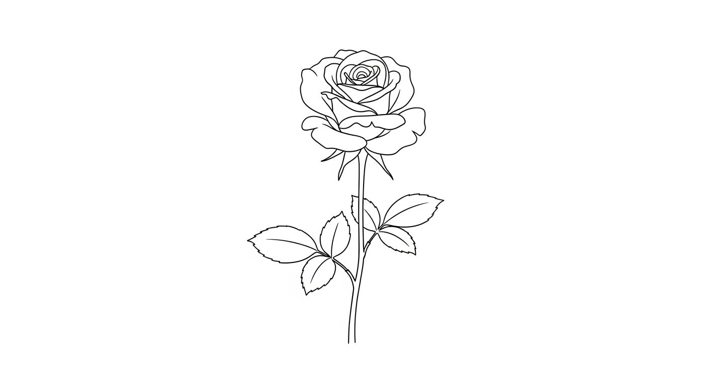 dessin de rose simple