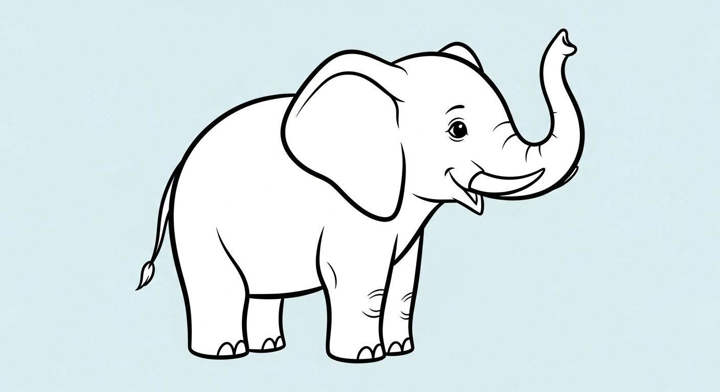 dessin elephant facile