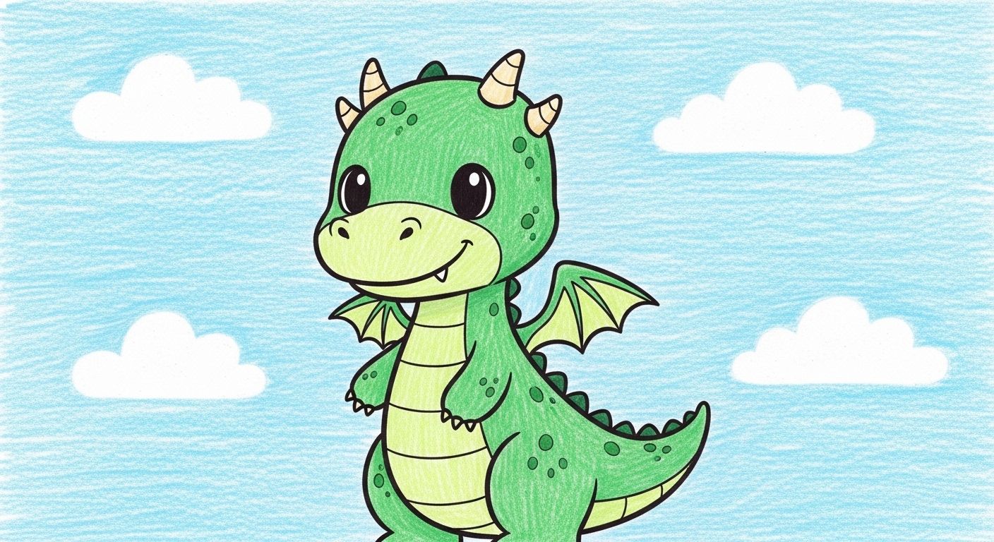 dessin facile dragon