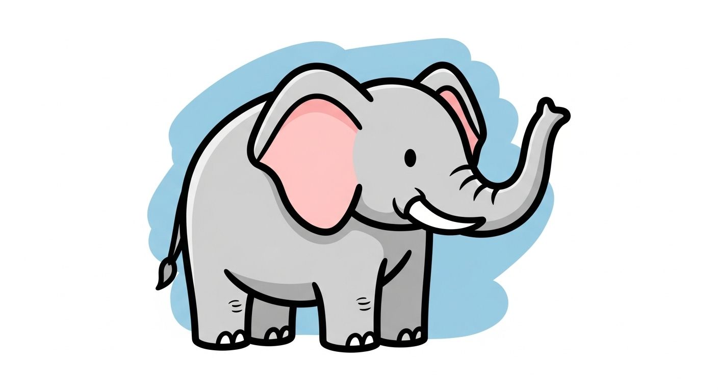 dessin facile elephant