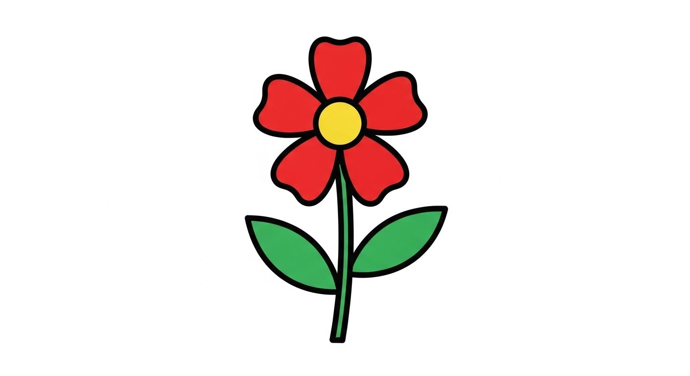 dessin fleur facile couleur