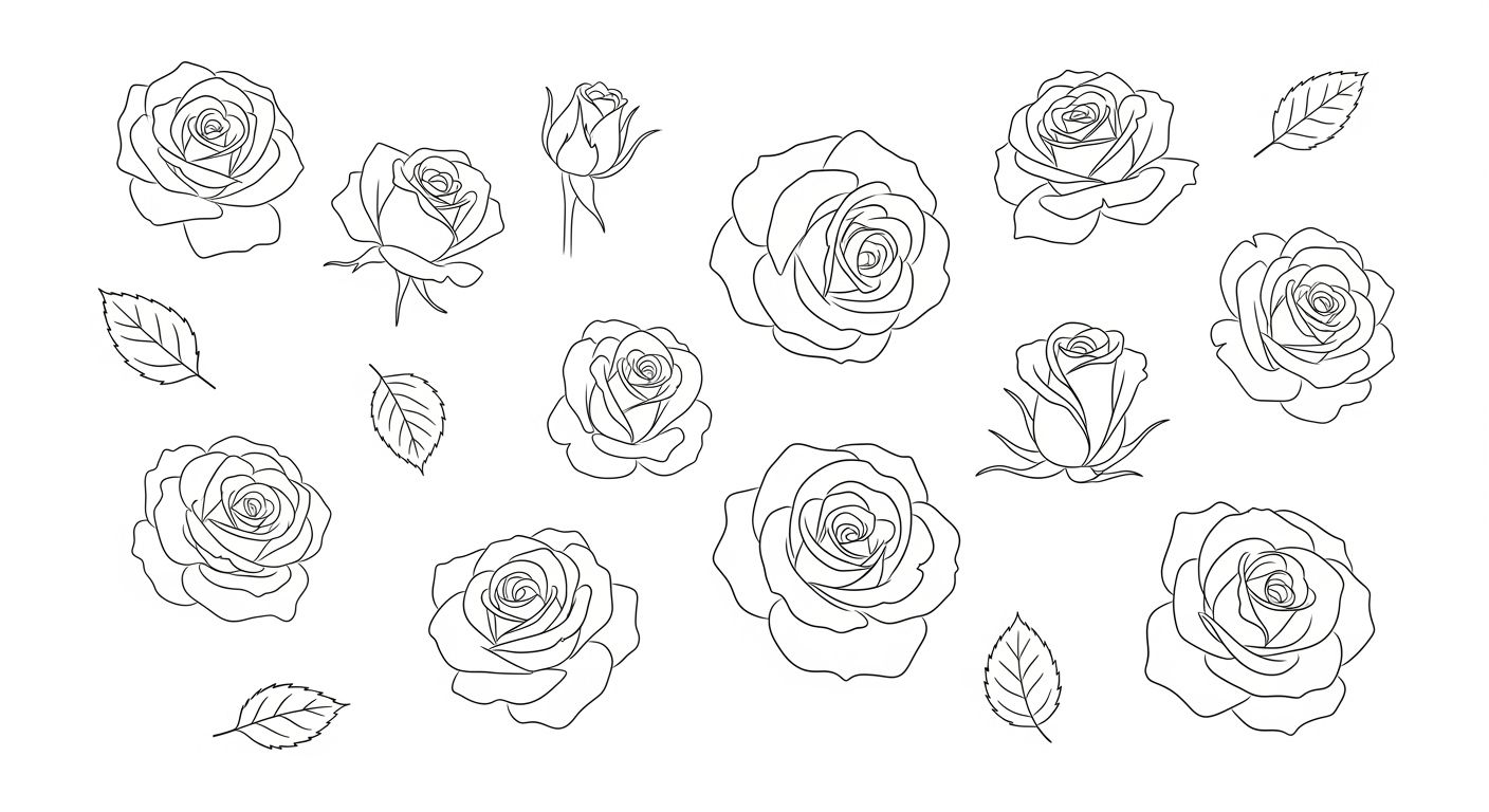 dessins de rose facile