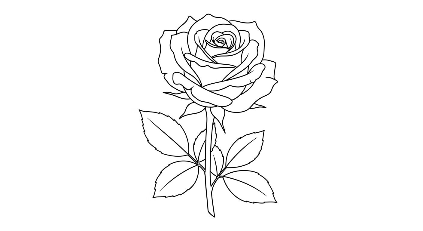 rose dessin facil