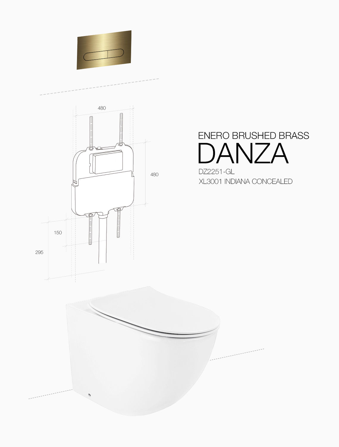 DANZA ENERO BRUSHED BRASS INDIANA — view 3