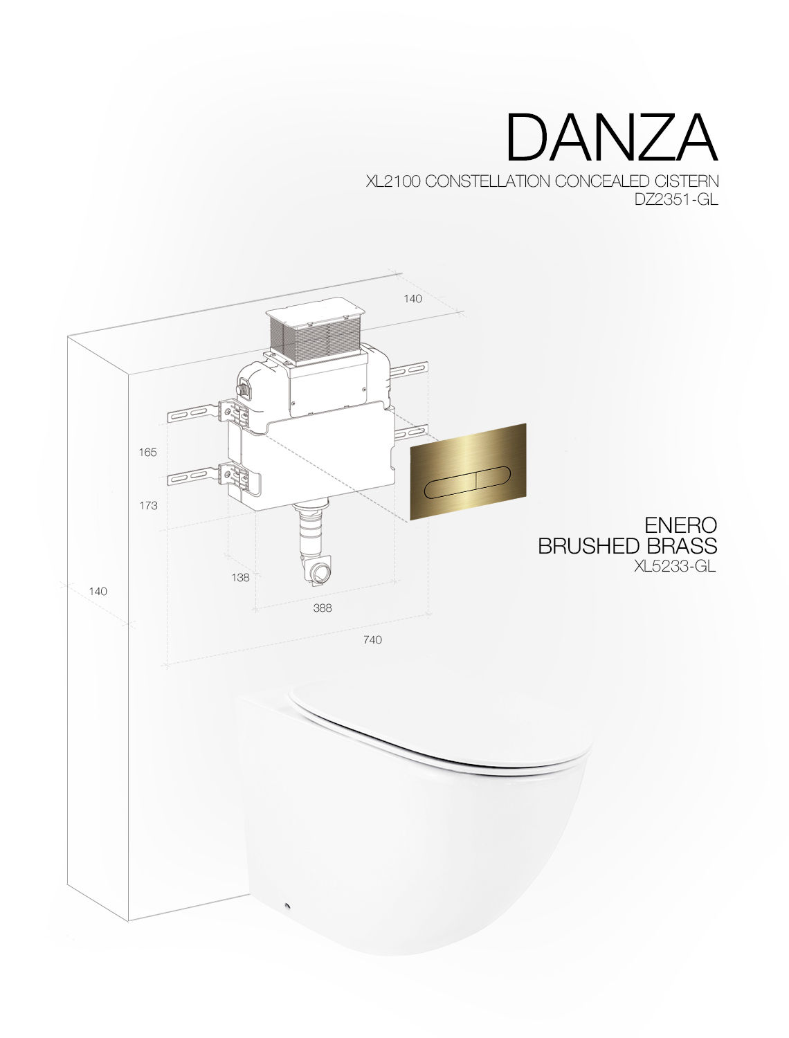 DANZA ENERO BRUSHED BRASS CONSTELLATION — view 2