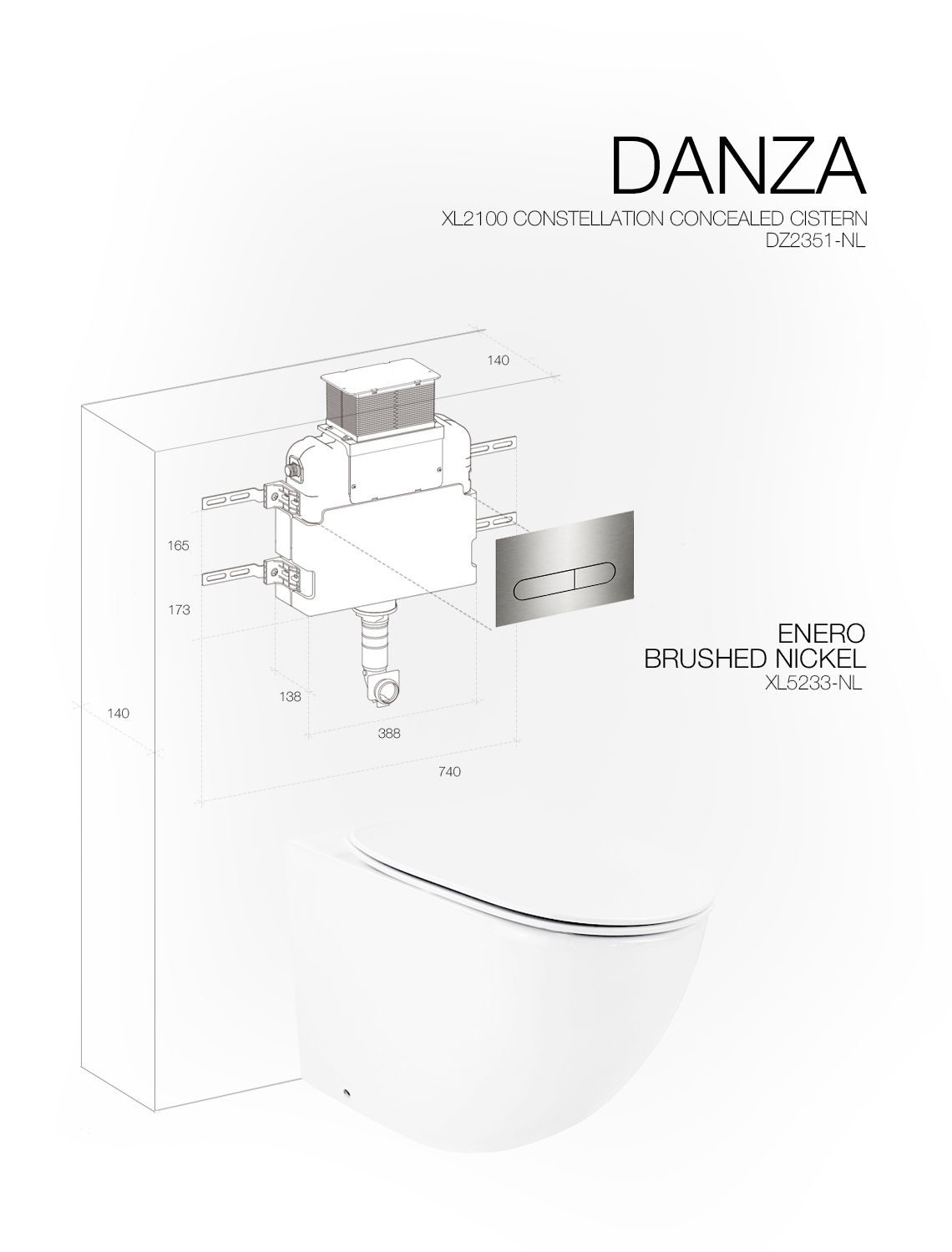 DANZA ENERO BRUSHED NICKEL CONSTELLATION — view 2