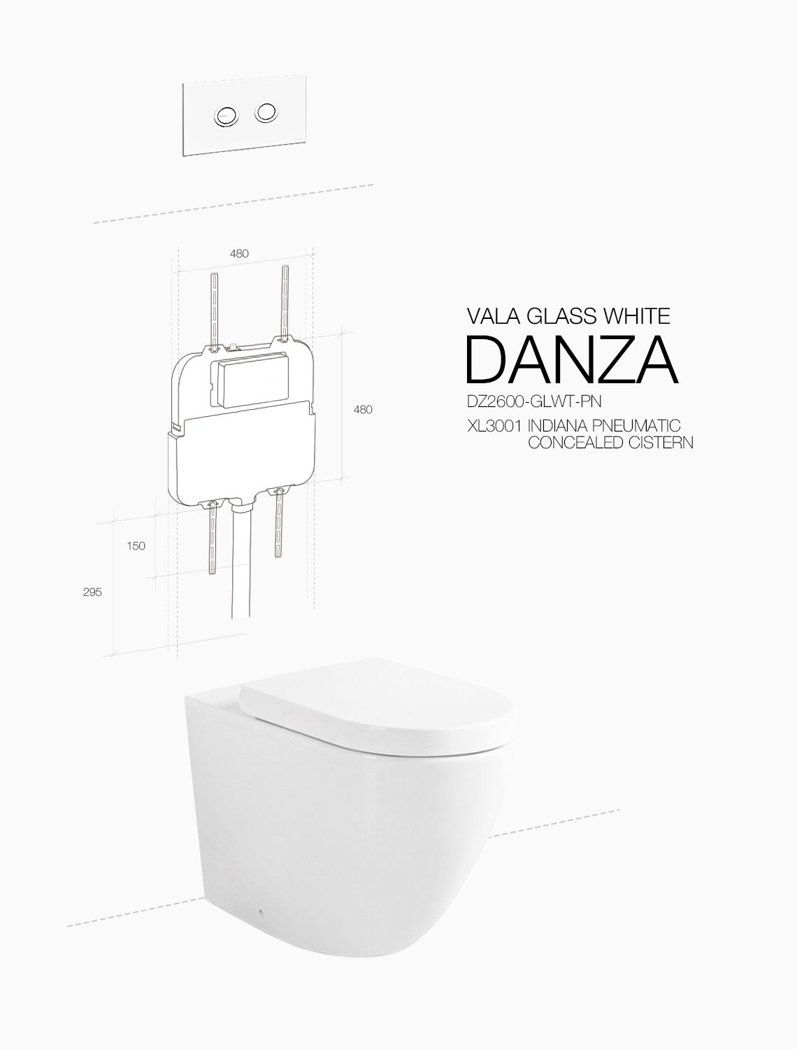 DANZA VALA GLASS WHITE INDIANA PNEUMATIC — view 2