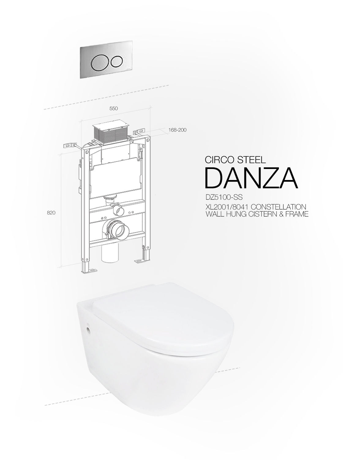 DANZA WALL HUNG CIRCO STAINLESS STEEL CONSTELLATION