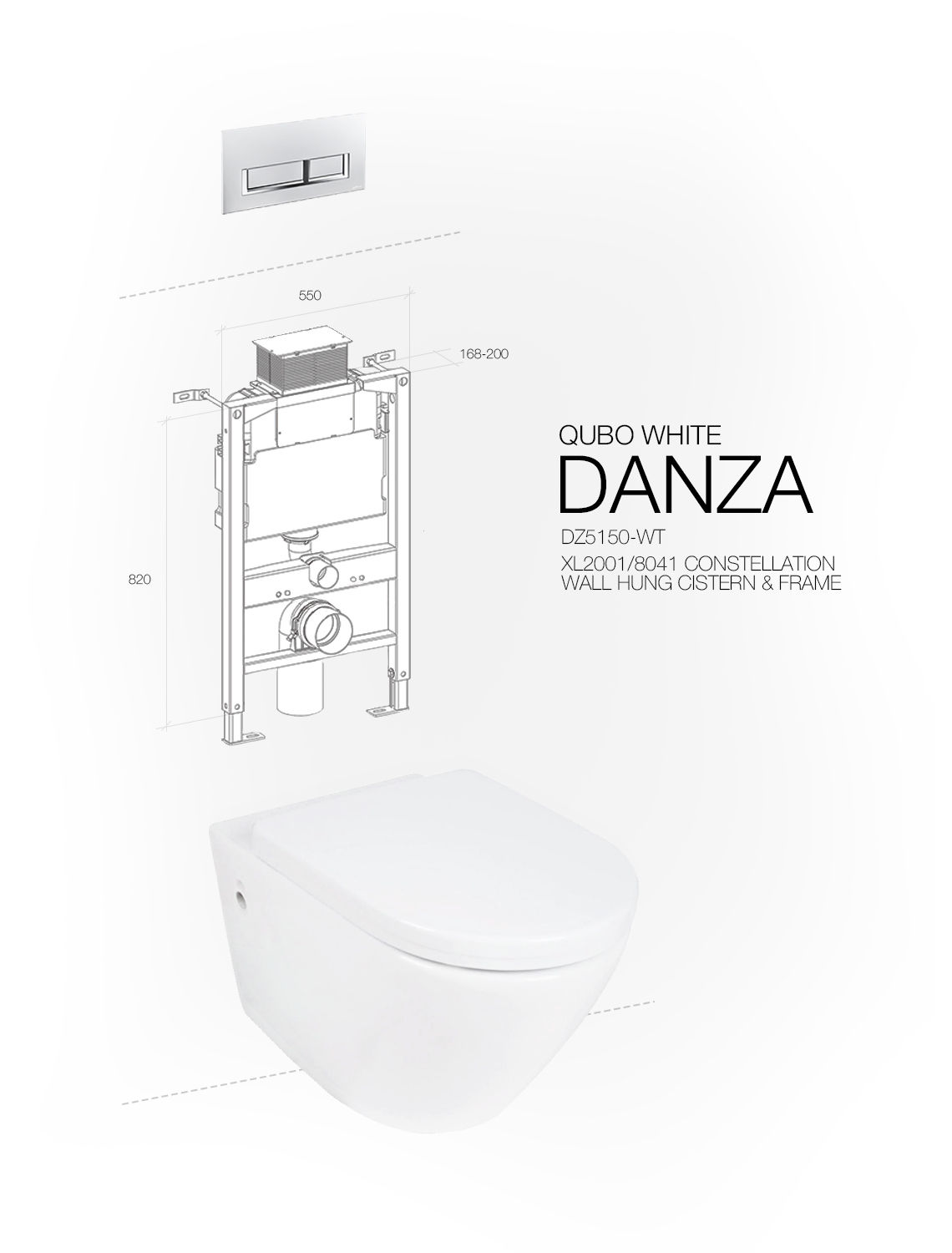 DANZA WALL HUNG QUBO WHITE CONSTELLATION