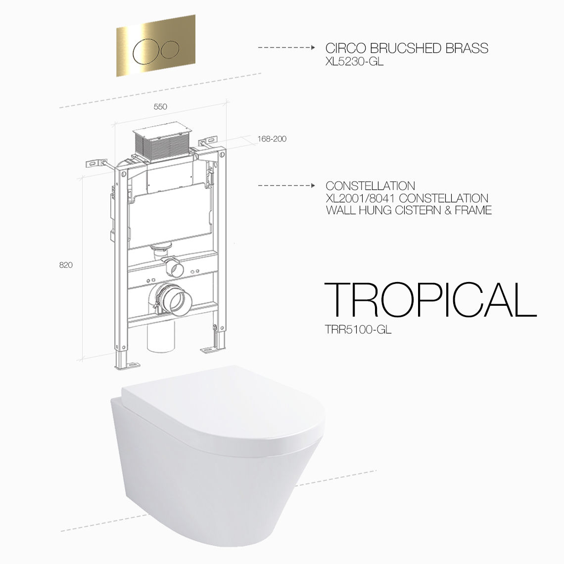TROPICAL RIMLESS CIRCO BRUSHED BRASS CONSTELLATION — view 2