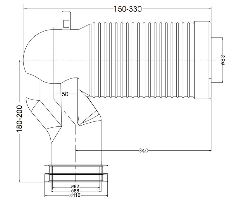 HORIZONTAL PAN CONNECTOR BEND — view 2