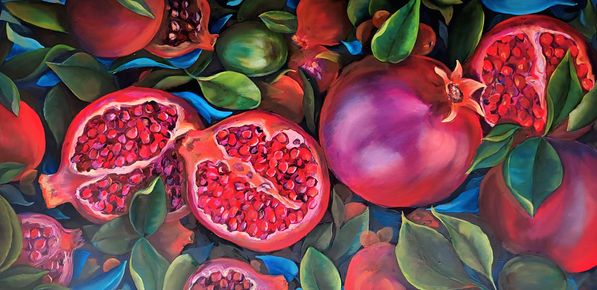 Floral original oil painting on canvas, by the artist Renata Minko