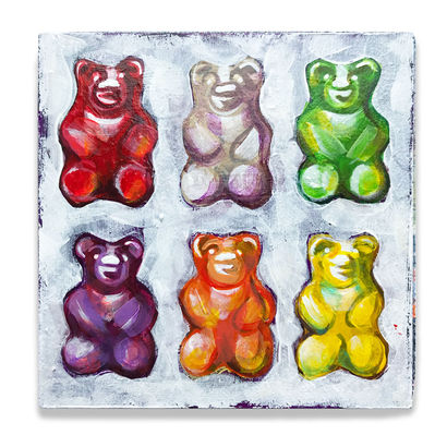 Gummy Bear Wall Decor, Modern Pop Art, 28 Resin Gummy Bears