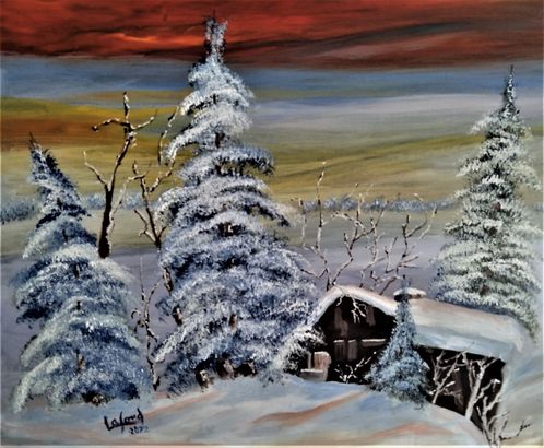 Alberta Ranchlands Winter Painting by Helena - Pixels