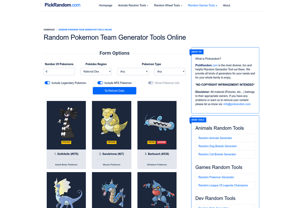 random-pokemon-generator