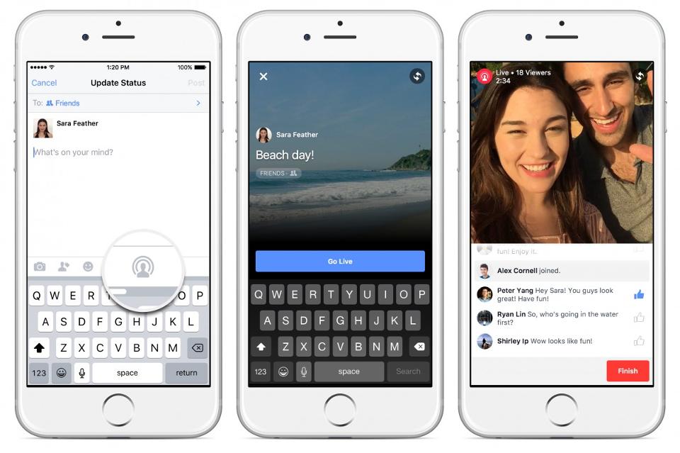 Facebook live stream apps